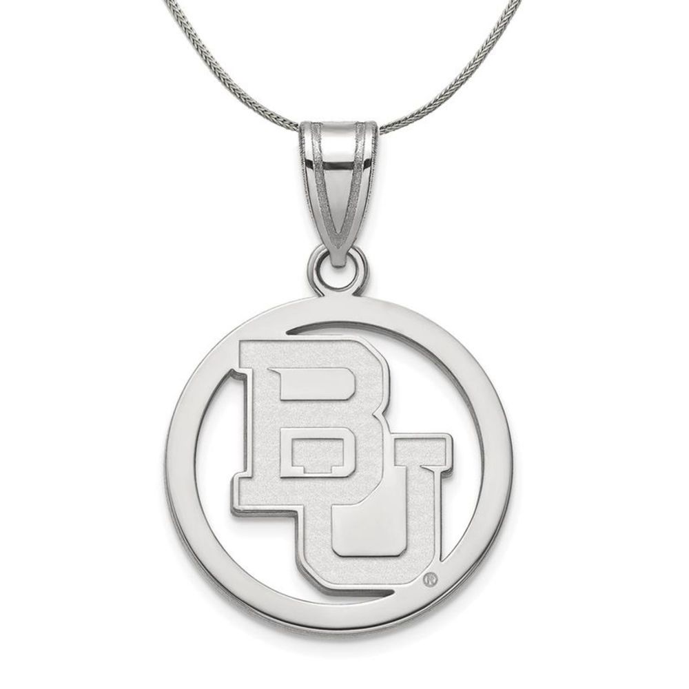 Sterling Silver Baylor U Small Circle Pendant Necklace - 18 Inch
